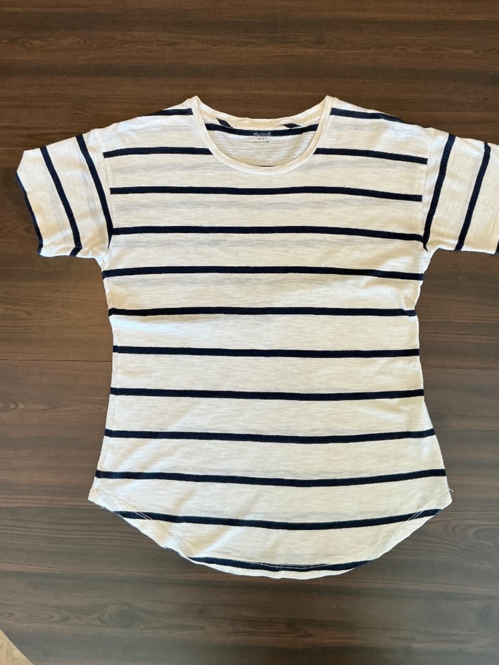 Madewell Women's Striped Crewneck Short-Sleeve T-Shire Navy & White Size S